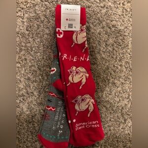 Bioworld Red and Gray Socks with Cute Character Design